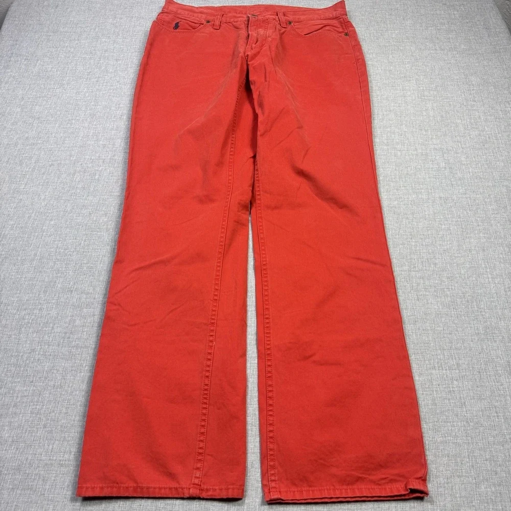 Polo Ralph Lauren‎ Pants Mens 34x32 Red Chino Authentic Dungarees Relaxed